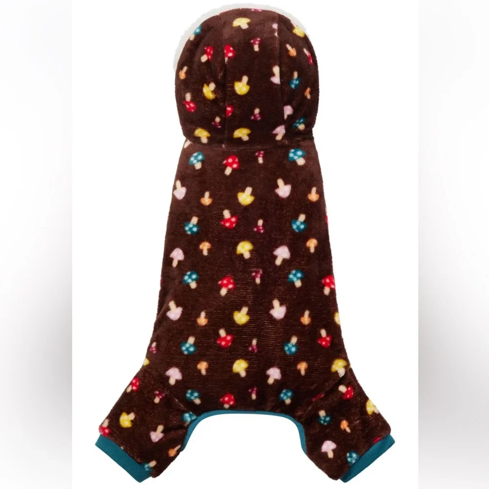 Frisco Cozy Plush Fleece Dog & Cat PJs, Mushrooms, Small
